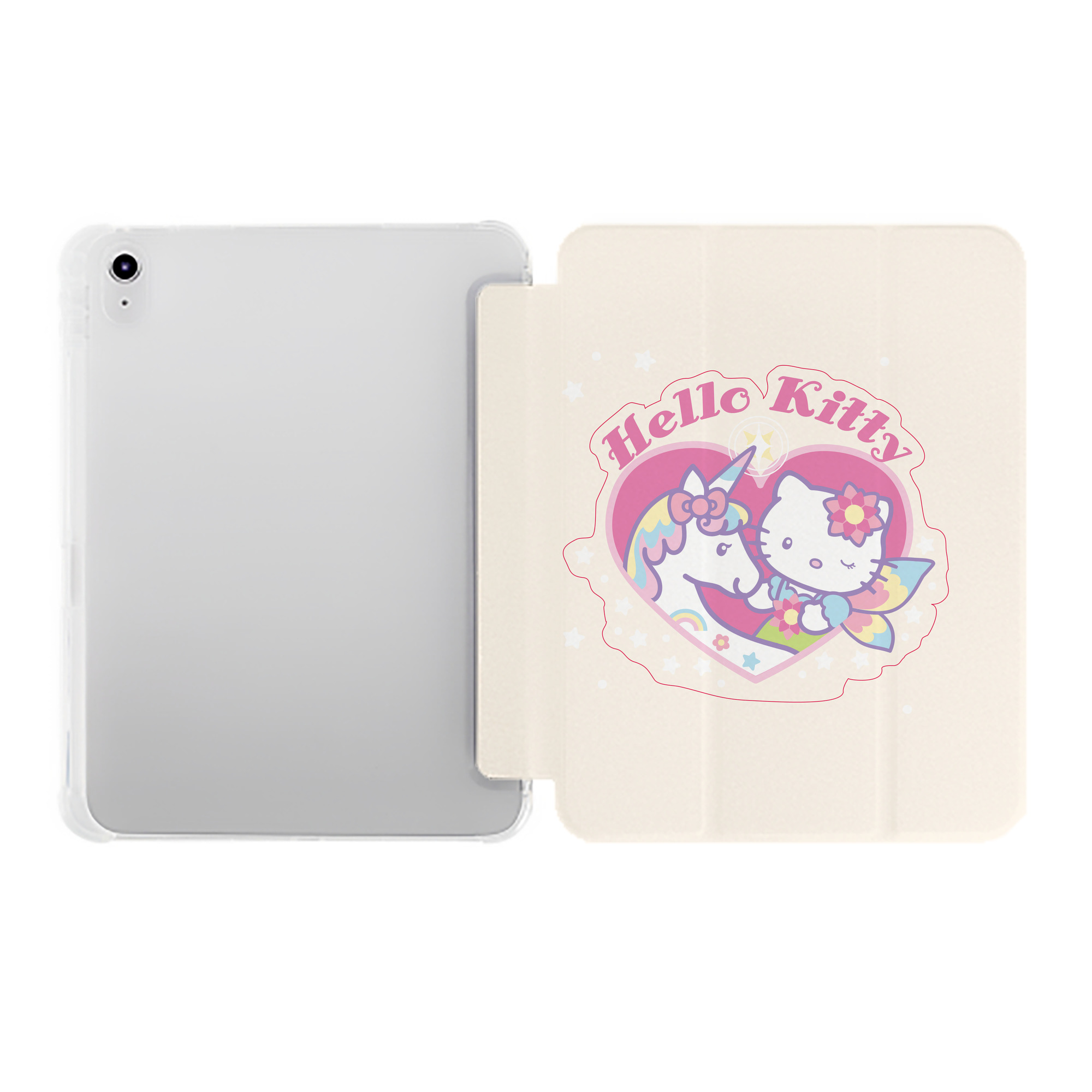 （画像用） Hello Kitty ハローキティ IPad ケース ペン収納付き 三つ折りスタンド PUレザー×シリコン 対応機種9.5/10.5/10.9インチ